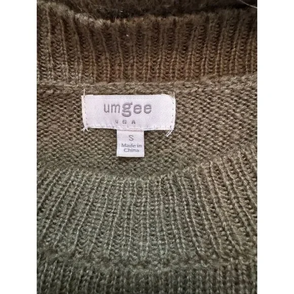 Women's Green UMGEE sweater with‎ flower embroidery Size Small - Picture 4 of 5